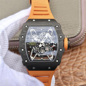 NT Richard Mille RM-035 Saor in Aisce 1 péire de téip spártha + 2 láimhseálann fáinne rubair il-dath fáinne na bhFear ag breathnú silicone strap Gluaiseacht meicniúil uathoibríoch