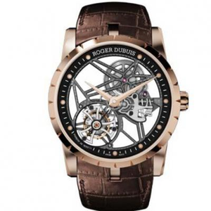 JB Roger Dubuis King Sraith Rose Cás Óir RDDBEX0392 Faire Tourbillon na bhFear