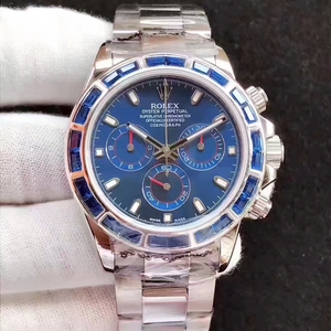 Sraith meicniúil uathoibríoch fir aghaidh gorm Rolex Cosmograph Daytona 116505-0002.