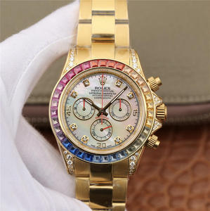 Leanann sraith Rolex Daytona-116598RBOW ar aghaidh leis an masterpiece clasaiceach ó 1963. Faire na bhfear óir 18k