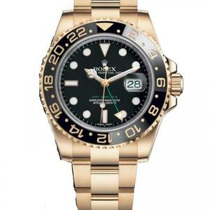 EW Rolex Greenwich Cineál II Sraith 116718-LN-78208 Black Diosca Faire GMT Gach Faire Óir