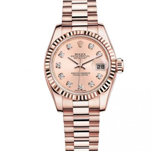 Rolex Women 179175-83135 G Datejust, Gluaiseacht Mheicniúil Uathoibríoch, Trastomhas 26mm, Faire na mBan, Strap Cruach Dhosmálta agus Cás.