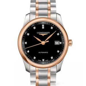 V9 Monarcha Watch Longines Máistir Sraith Trí-LáimhE L2.793.5.57.7 Stíl Féilire Rose Óir Dubh