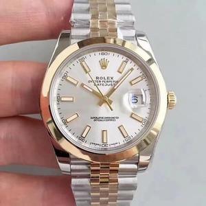 N Factory Rolex Datejust 41MM Eagrán Nua Fillte Meicniúil Fir Buckle White Noodle Ding (Cineál Óir)