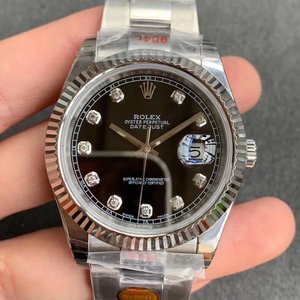 N monarcha nua macasamhla Rolex Datejust 904 leagan cruach faire meicniúil na bhfear (pláta dubh) le cúig coirníní