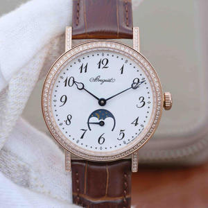 TW Factory Breguet Moon Phase Classic Series 9087BB/29/964 Men's Automatic Mechanical 18K Gold Diamonds.