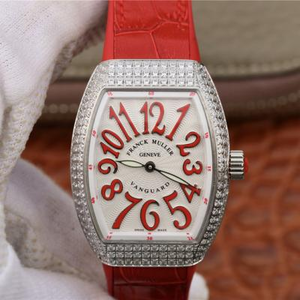 Franck Muller Vanguard V32 ladies watch, the watch is inspired by its beautiful design and unique shape, with sun embossed dial set