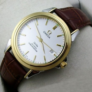 Omega OMEGA Butterfly Series Men's Watch 18K Gold Leather Belt Automatic Mechanical Men's Watch Swiss Movement