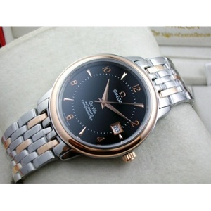 Swiss Omega Diefei 18K rose gold automatic mechanical transparent black digital bar scale men's watch men's watch