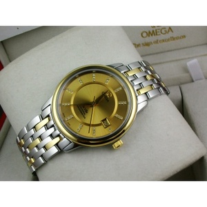 Swiss OMEGA OMEGA Butterfly 18K gold automatic mechanical back men's watch Swiss ETA movement .