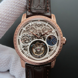 Vacheron Constantin Style: Men's Watch with Manual Winding Mechanical 8291 True Tourbillon Movement