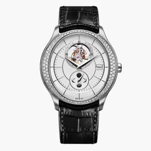 R8 Piaget BIack Tie series ultra-thin moon phase tourbillon watch belt watch ultra-thin manual winding moon phase tourbillon movement men's watch