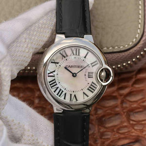 V6 fabbrica Cartier palloncino blu 33mm donne movimento quarzo 33mm guardare faccia madre-perla