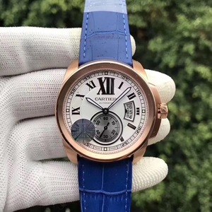 Orologio meccanico da uomo della serie Cartier Caliber della serie Classic Rose Gold