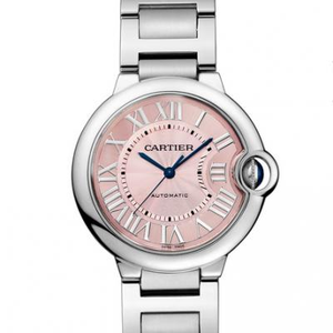 V6 factory v7 versione uno a uno top replica Cartier blue balloon W6920041 faccia rosa medium 33MM signore meccanico rosa faccia faccia orologio femminile