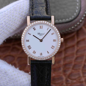 MG Chopard SERIE CLASSIC 127387-5001 signore oro rosa diamante edizione movimento quarzo signore orologio (può essere dotato di cinture nere e marroni)