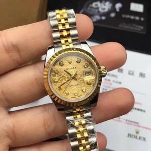 Taiwan Evergreen Women's 28mm Datejust, Lunetta, Quadrante bianco madre perla, Crown Steel Band, 18K Gold Automatic Mechanical Movement