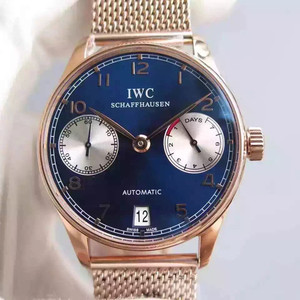 IWC Portoghese Seven Limited Edition Portoghese 7th Chain V4 Edizione Meccanico Orologio Blu Superficie