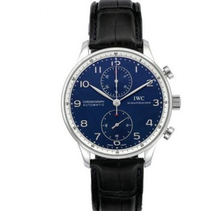 IWC Portugal Limited Edition Super Slim Portoghese Meter V7 Edition IW371432 Orologio da uomo meccanico automatico con superficie blu.