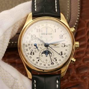 3M Fabbrica Longines Master Elegante Series L2.773.4.78.3 Grande Moon Phase Mechanical Uomo Orologio 42mm 18k Oro Giallo