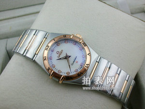 Omega Constellation Series 160th Anniversary Commemorative 18K Rose Oro A due Mani Diamond Scale Orologio Femminile (Multicolore)