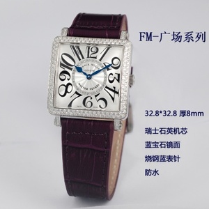 Orologio svizzero Franck Muller signore guardare diamante tempestato di diamanti genuino cinturino in pelle signore guardare