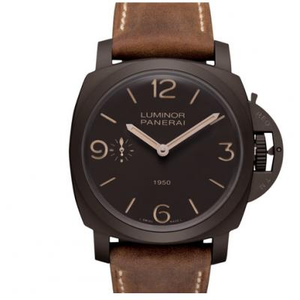 XF Panerai pam375 dotato di movimento Manual P3000, cassa in acciaio inox, cinturino in pelle Crazy Horse trasparente da uomo