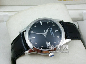 Patek Philippe Uomo Orologio Black Leather Strap Full Automatic Mechanical Through Bottom Business Uomo's Watch