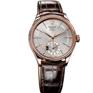 Rolex Cellini 50525 piatto bianco oro rosa, sei ore posizione doppia fuso orario cronografo importato movimento automatico