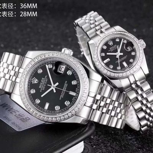 Nuovo Rolex Datejust Serie Diamond-studded Coppie Meccanica Uomini e Donna Orologi Lato Nero (Prezzo unitario)