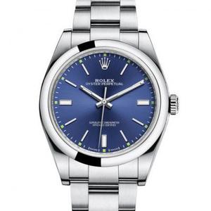 Il modello più recente e più caldo di 2017 Rolex Oyster Perpetual 114300 Blue Plate Mechanical's Watch Top One-to-One Genuine Open Model