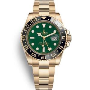 EW Rolex Greenwich Type II Serie 116718-LN-78208 Green Disk Orologio Orologio full gold GMT