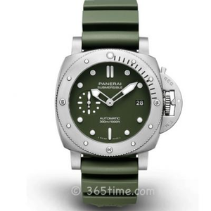 VS fabbrica Panerai PAM01055 piccolo diametro 42mm spirito del mare verde, orologio da uomo meccanico automatico a nastro.