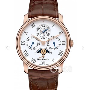 BF Blancpain VILLERET serie 6659-3631 roségouden multifunctioneel mechanisch herenhorloge.