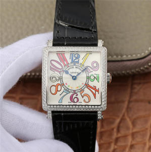 Z6 Franck Muller Master Square Series Dames Watch Black Belt Watch Swiss Original Ronda Quartz Movement