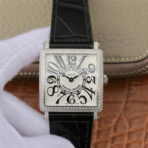 Z6 Franck Muller Master Square Series Dames Watch Black Belt Watch Swiss Original Ronda Quartz Movement