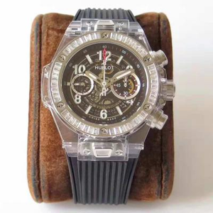 Transparante shell Hublot diamant ring een op een replica mannen mechanische horloge HB fabriek super nieuw product