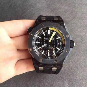 [KW] Audemars Piguet AP15706 carbon fiber automatische mechanische uurwerkfunctie, q diving chronograaf, lichtgevend uurwerk, kalender