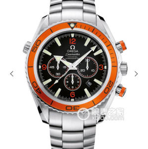 Omega Seamaster automatische mechanische chronograaf 7750 beweging Oranje keramische ring roestvrij stalen band herenhorloge.