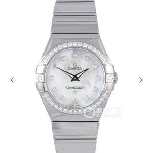 V6 Omega Constellation serie dames quartzhorloge 27mm Een-op-een heruitgave van echte witte diamanten