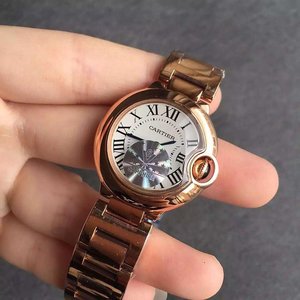 V6 fabriek Cartier blauwe ballon dames mechanische horloge diamanten ring