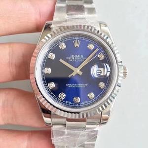 N Factory Rolex Datejust 41MM New Edition Folding Buckle Blue Diamond mechanisch herenhorloge.