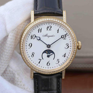 TW Factory Breguet Moon Phase Classic 9087BB / 29/964 menns automatiske mekaniske 18K gulldiamantur.