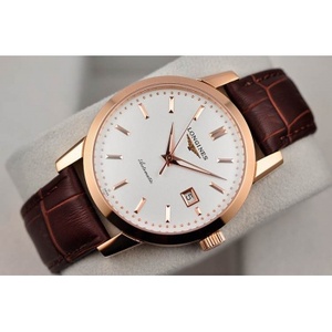 Swiss movement imitation Swiss Longines Master series men's watch 18K rose gold white face automatic mechanical transparent watch