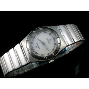 Omega Constellation Series Swiss Women's Watch All-steel Steel Band Quartz Women's Watch White Face