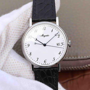 Fábrica da MKS Breguet Classic Series 5177 Masculino Relógio Ultra-fino Mecânico Automático Números Árabes Couro de Jacaré.