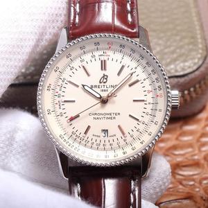 TF Breitling Aviation Cronógrafo Novo 41mm, Relógio Mecânico Cronógrafo Masculino, Ouro Rosa, Relógio de Correia