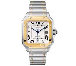 BV Cartier New Santos (Masculino Grande) Caso: 316 Material Dial 18K Gold Watch