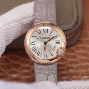 Cartier Ballon Blanc de Cartier Série 30mm Senhoras Assista relógio do cinto de movimento quartzo