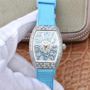 ABF Moulin Franck Muller V32 Série Senhoras Assistir Blue Silicone Strap Quartz Movement